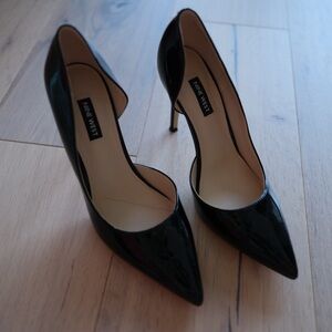 Nine West Folowe D’Orsay Pointy Toe Pumps – Size 7.5M – Black Patent